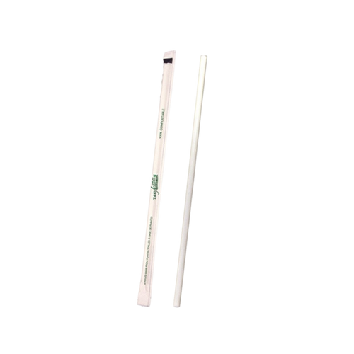 8" Individually Wrapped White Paper Straws