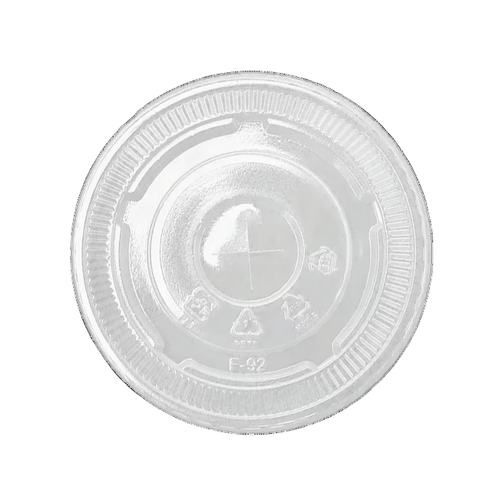 92mm Straw Slotted PET Flat Lids for 12 oz, 92mm PET Cups