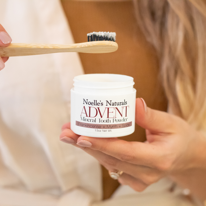 Try Noelle's Naturals bestselling mineral rich tooth powder, Advent! Take your oral care to the next level, naturally!