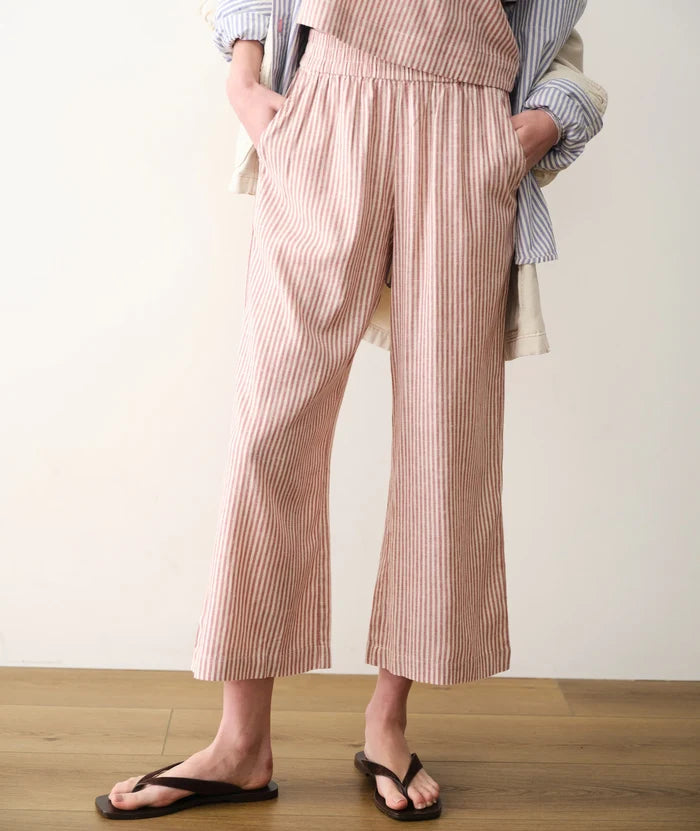 Allison Hemp Crop Trouser Rust Stripe