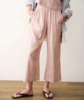 Allison Hemp Crop Trouser Rust Stripe