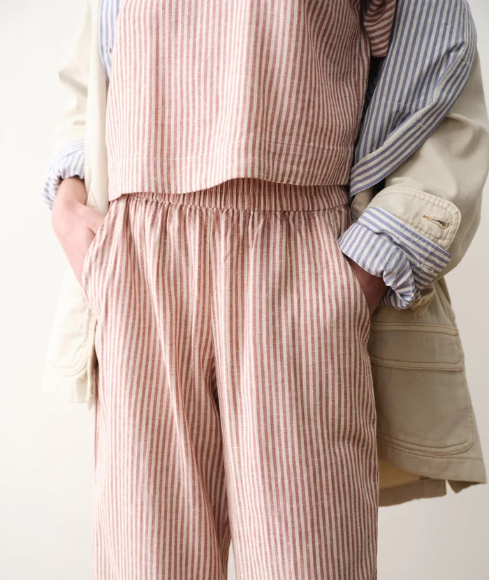Allison Hemp Crop Trouser Rust Stripe