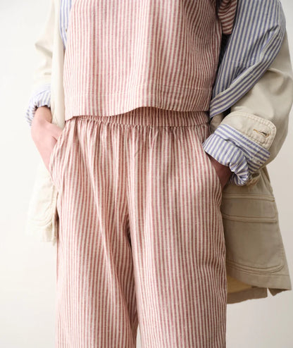 Allison Hemp Crop Trouser Rust Stripe