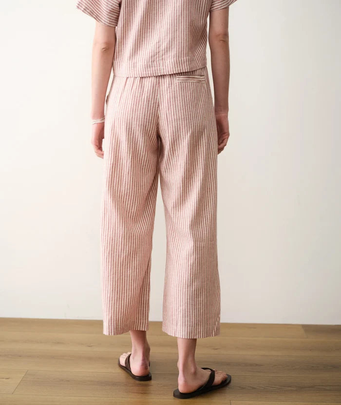 Allison Hemp Crop Trouser Rust Stripe