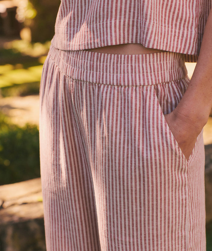 Allison Hemp Crop Trouser Rust Stripe