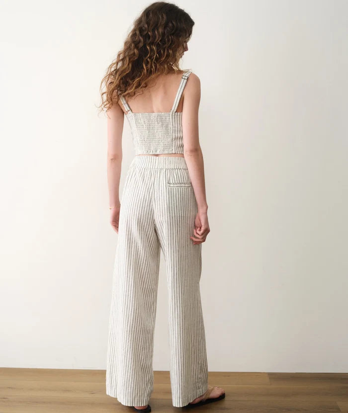 Allison Hemp Trouser Cream/Navy Stripe