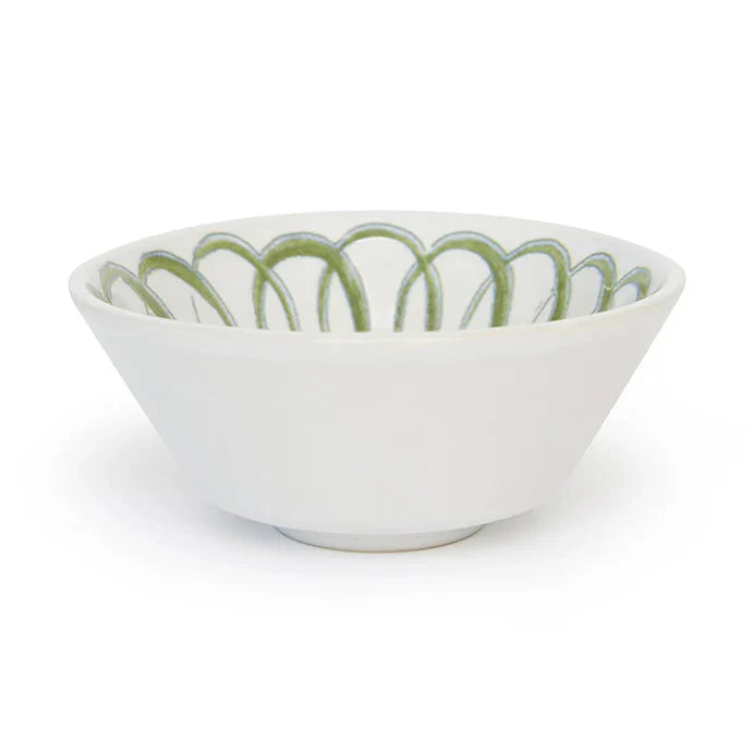 Amalfi - Stoneware Berry Bowl - White/Green