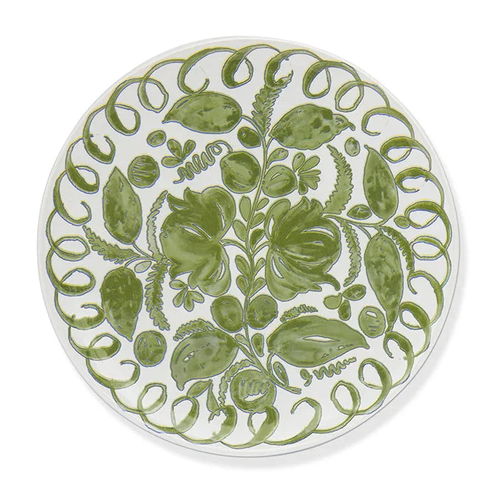 Amalfi - Stoneware Dinner Plate - White/Green