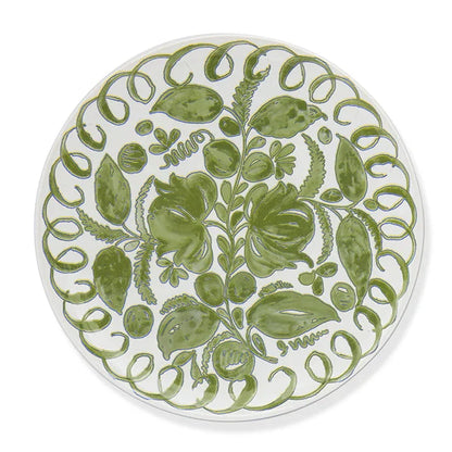 Amalfi - Stoneware Dinner Plate - White/Green