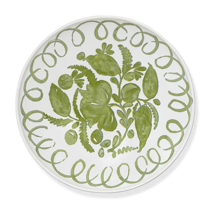 Amalfi - Stoneware Pasta Bowl - White/Green