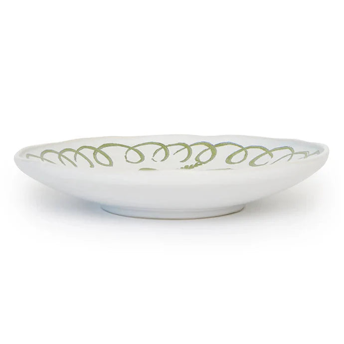 Amalfi - Stoneware Pasta Bowl - White/Green