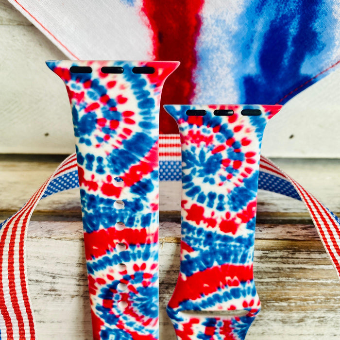 American Tie Dye Print Silicone Band For Apple Watch - Fancy Bands