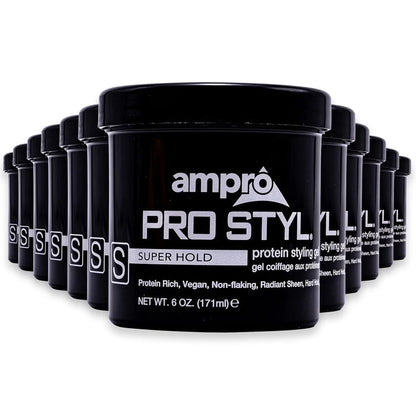 Ampro Pro Styl Protein Super Hold Styling Gel - 6 oz - 24 Pack