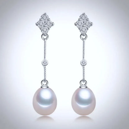 Wedding Pearl Jewelry - Freshwater Pearl Sterling Silver Bridal Earrings