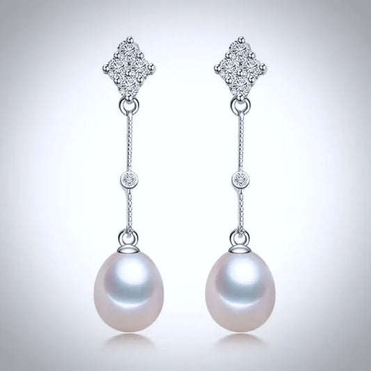 Wedding Pearl Jewelry - Freshwater Pearl Sterling Silver Bridal Earrings