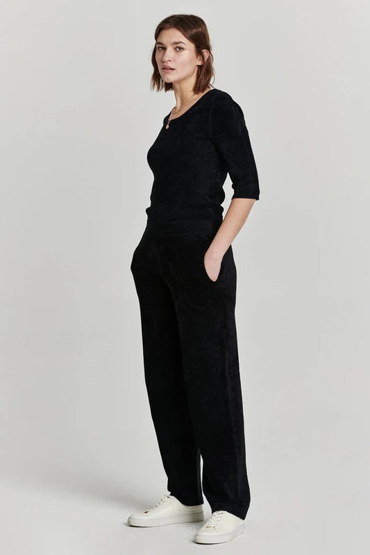 Another Love Leo Scoop Neck Top - Black Chenille