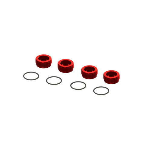 ARA320467	Aluminum Front Hub Nut Red (4) inc O-Rings