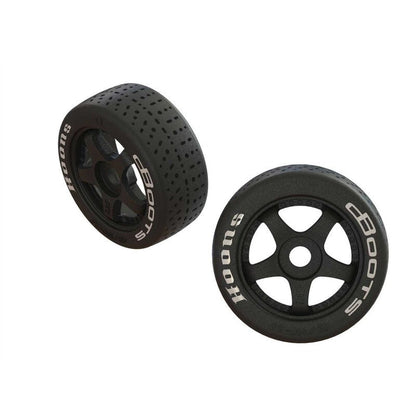 ARA550062 dBoots Hoons 42/100 2.9 Pre-Mounted Belted Tires, White, 17mm Hex, 5-Spoke (2)