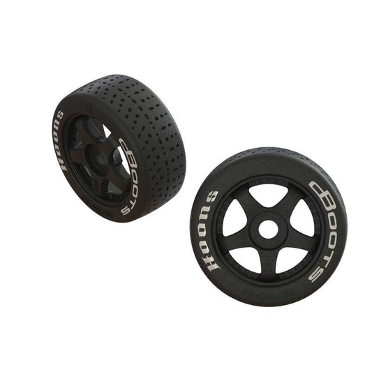 ARA550062 dBoots Hoons 42/100 2.9 Pre-Mounted Belted Tires, White, 17mm Hex, 5-Spoke (2)