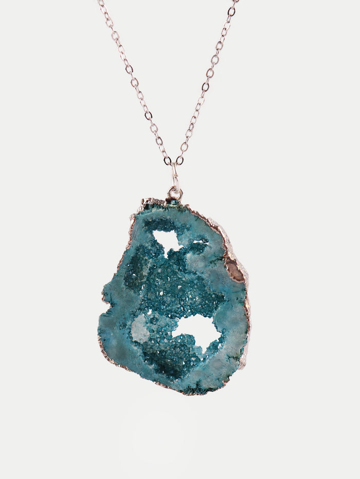 Aura Geode Pendant | Blue/Silver-Image 1