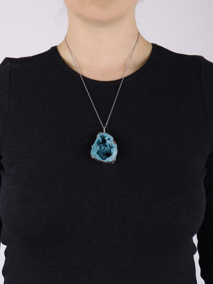 Aura Geode Pendant | Blue/Silver-Image 2