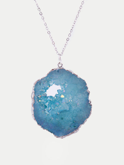 Aura Geode Pendant | Blue/Silver-Image 3