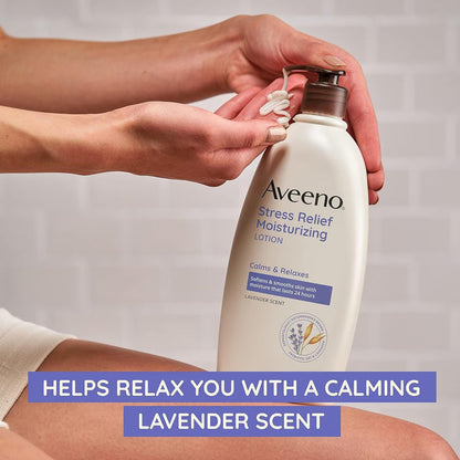 Aveeno Stress Relief Moisturizing Lotion – 18 oz – 12 Pack
