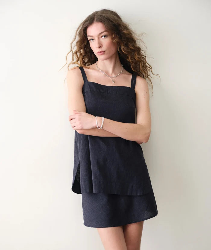 Avery Hemp Mini Skirt India Ink