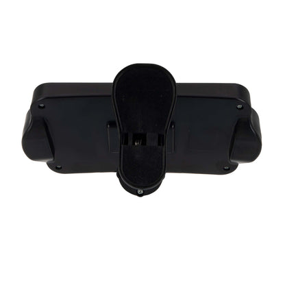 The Baby View Mirror is a black plastic baby car mirror with rounded sides and a central mounting bracket. Shown from the back on a white background, it features a smooth surface, visible screws, and provides a multiangle view.