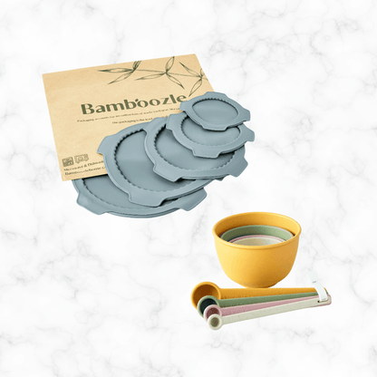 Bamboozle Home Desert Bloom Baking Accessories - Measuring Duo and Lids Bundle