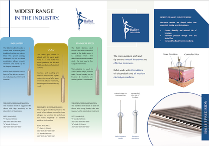 Ballet Stainless Steel Needles F3 - Box of 50