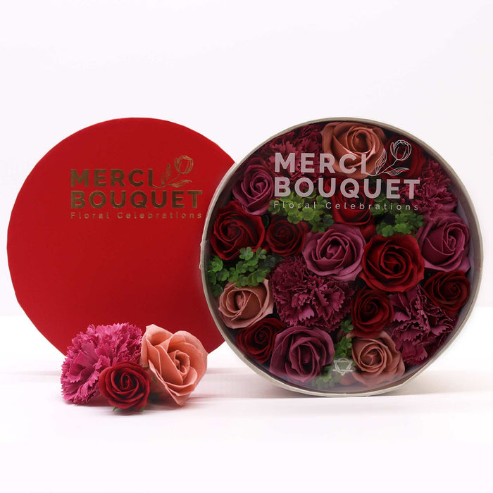 Bathing Soap Petals Bouquet Round Box