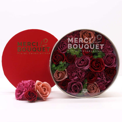 Bathing Soap Petals Bouquet Round Box