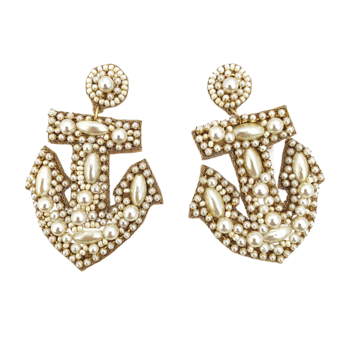 Beth Ladd Collections - Pearl Anchor Earrings