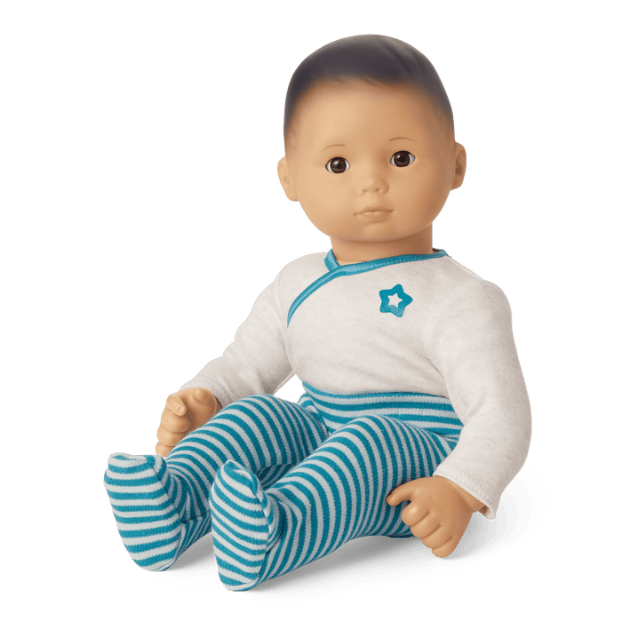Bitty Baby® Doll #4 with black hair in Soft Blue