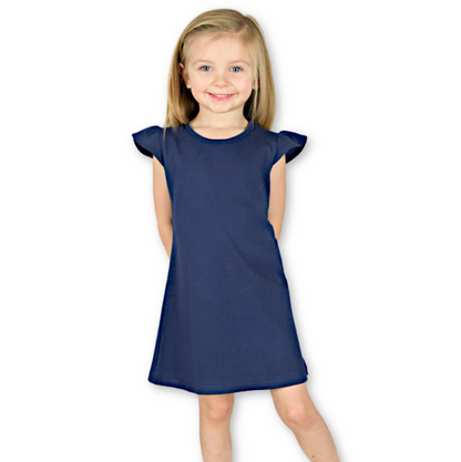 Blank Girl's Flutter Sleeve Dress