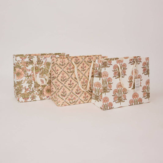 Block Printed Gift Bags (Medium) - Terracotta - Magnolia Lane co. Home + Garden + Gift