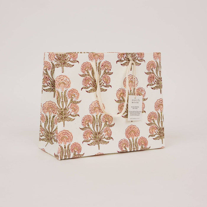 Block Printed Gift Bags (Medium) - Terracotta - Magnolia Lane co. Home + Garden + Gift