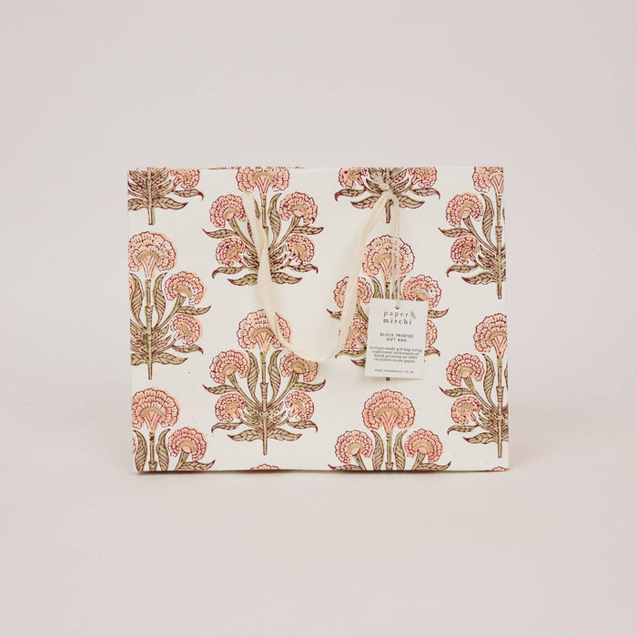 Block Printed Gift Bags (Medium) - Terracotta - Magnolia Lane co. Home + Garden + Gift