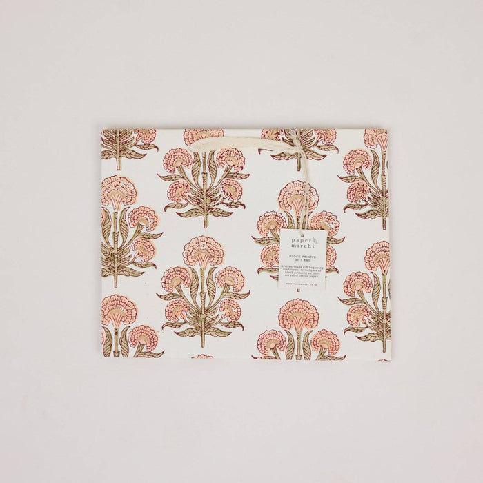 Block Printed Gift Bags (Medium) - Terracotta - Magnolia Lane co. Home + Garden + Gift