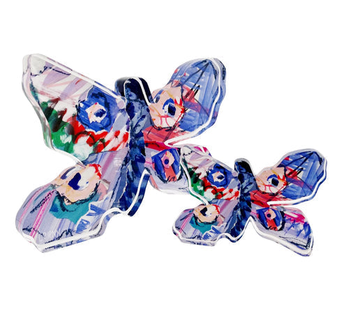 BLUE AND PINK BUTTERFLY ACRYLIC BLOCK