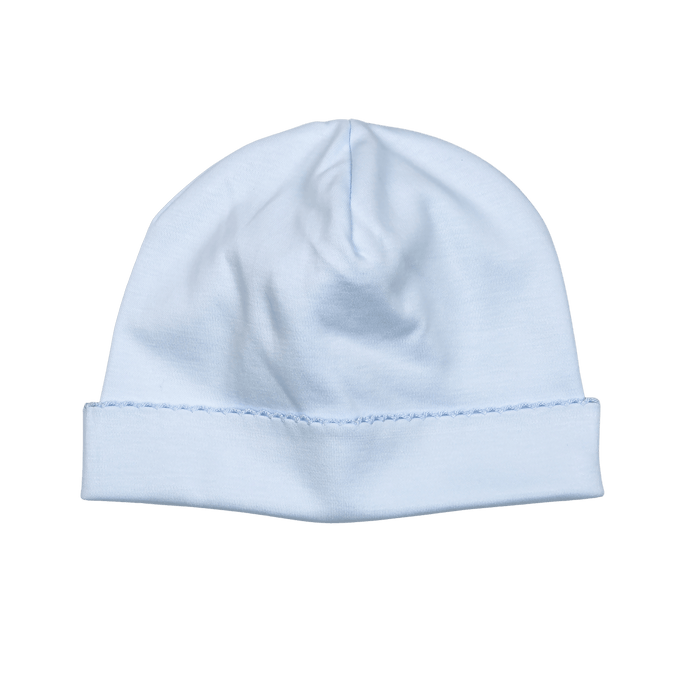 Blue Pima Beanie Blue Trim