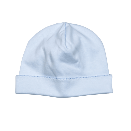 Blue Pima Beanie Blue Trim