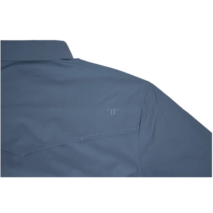 Blue Short Sleeve Pearl Snap Shirt by Ferrell