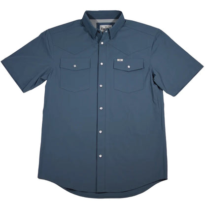 Blue Short Sleeve Pearl Snap Shirt by Ferrell