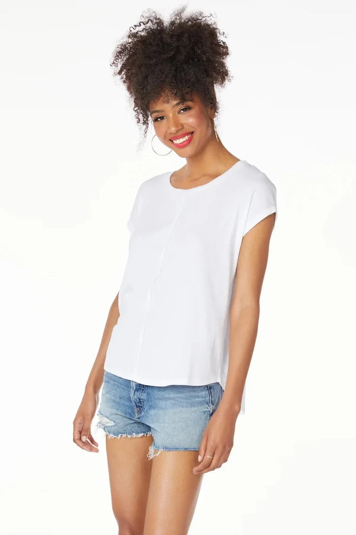 Bobi Raw Edge Drop Shoulder Tee - Taryn x Philip Boutique