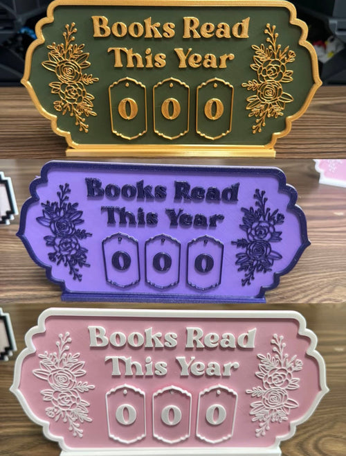 Book Read Counter Floral