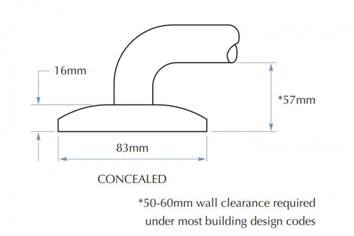 Bradley 832-MB Toilet Grab Rail 90 Degree Left Hand