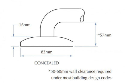 Bradley 832-MB Toilet Grab Rail 90 Degree Left Hand