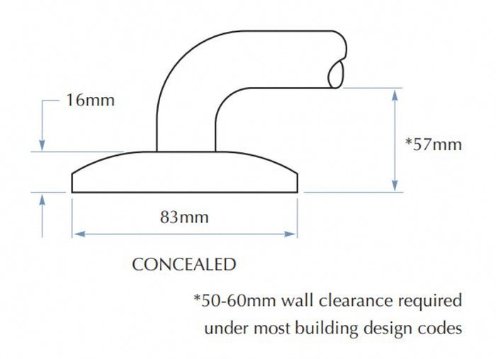 Bradley 832B-4 Shower Grab Rail Left Hand